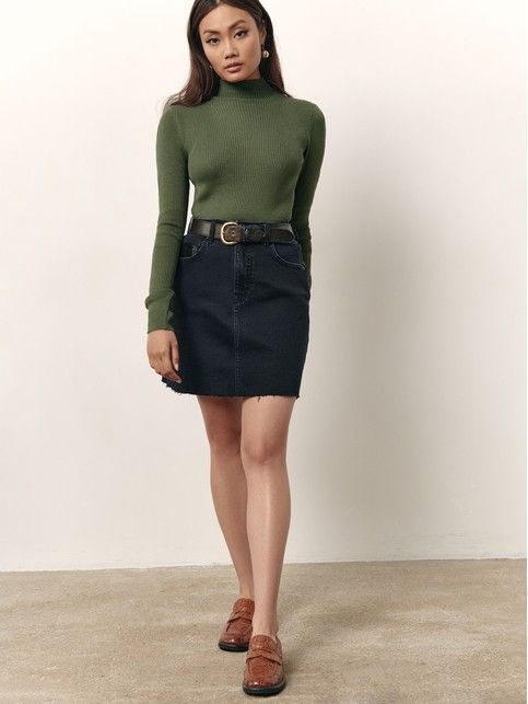 Джинсовая юбка-mini с необработанным краем CON-610