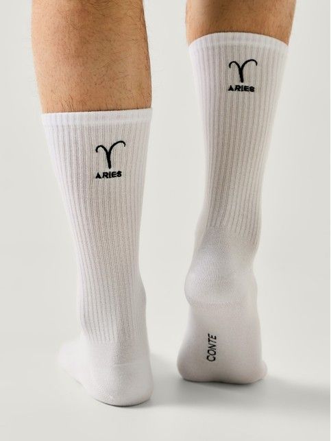 Удлинённые хлопковые носки с вышивкой «Овен»