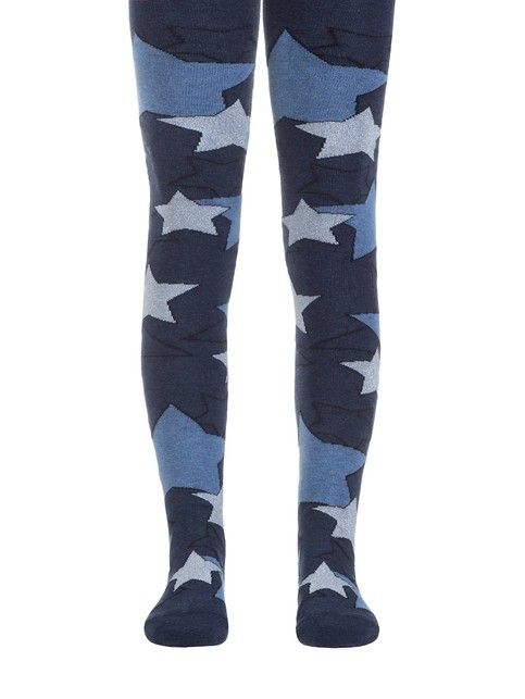 Хлопковые колготки с люрексом и рисунком «звезды»