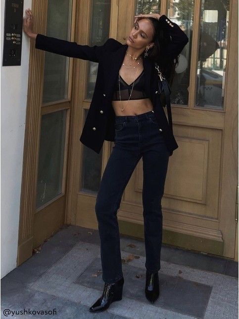 Классические джинсы straight c карманом из экокожи CON-595