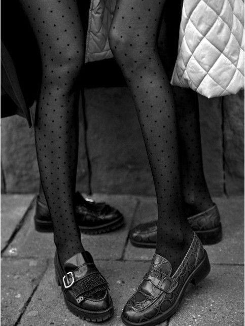 Колготки в точку с эффектом мелкой сетки DROP