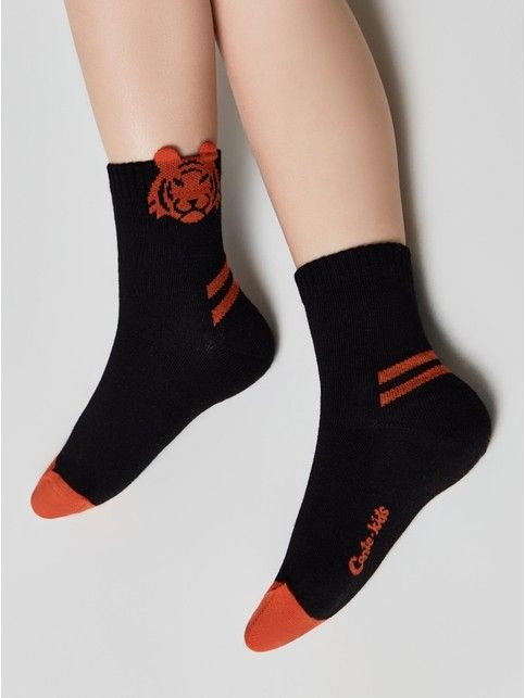 Носки из хлопка с декоративным 3D-пикотом “Tiger”