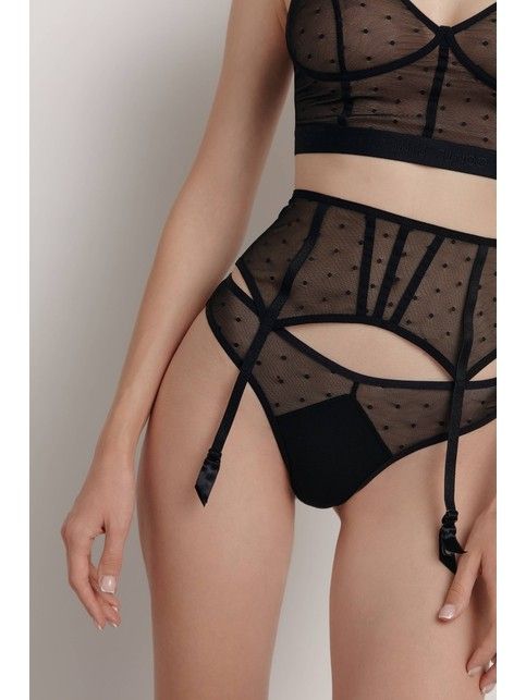 Пояс для чулок в мелкую сетку с рисунком «точки» MESH&DOTS LP 1892