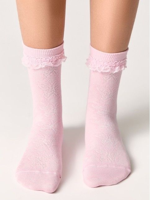 Хлопковые носки TIP-TOP с кружевной лентой, модель 078