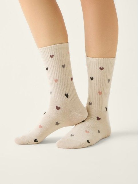 Удлинённые носки ACTIVE из хлопка в нежные сердечки