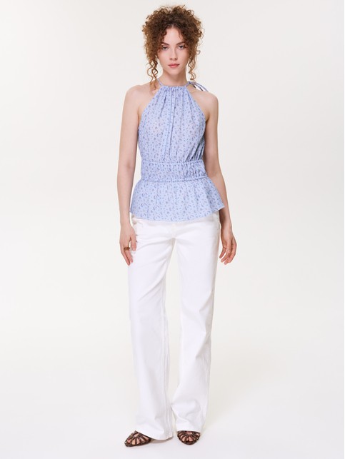 Блуза в цветочек из вискозы с жатым эффектом LBL 3472 - купить в интернет-магазине Conte