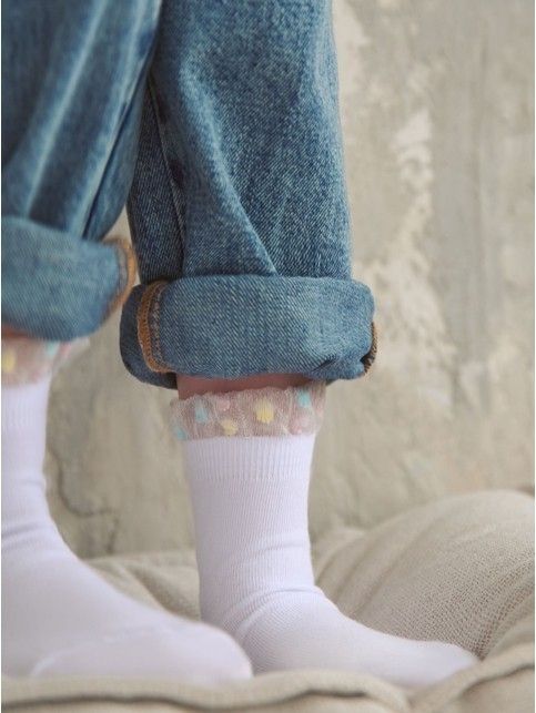 Короткие носки с воздушным пикотом