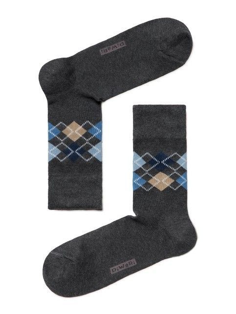 Хлопковые темно-серые носки HAPPY, модель 014