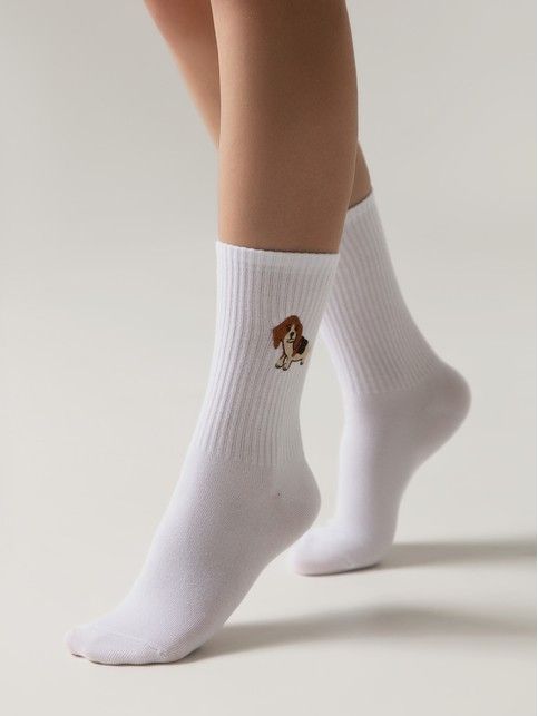 Хлопковые носки с вышивкой «Английский кокер-спаниель» из лимитированной коллекции BEST FRIENDS