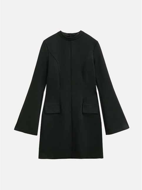 Платье-mini с рельефными швами из костюмной ткани LPL 3223