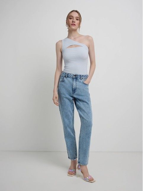 Джинсы mom оксидной варки с высокой посадкой CON-541
