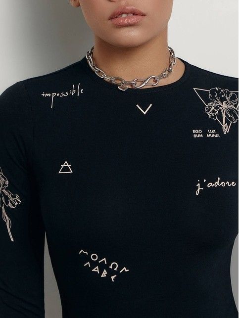 Боди из хлопка с тату-рисунками LBD 1431