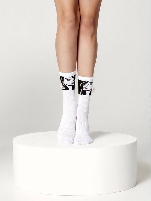 Носки с декором из лимитированной коллекции, модель 248