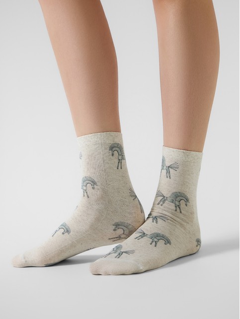 Носки из пряжи со льном «Соломенный коник»