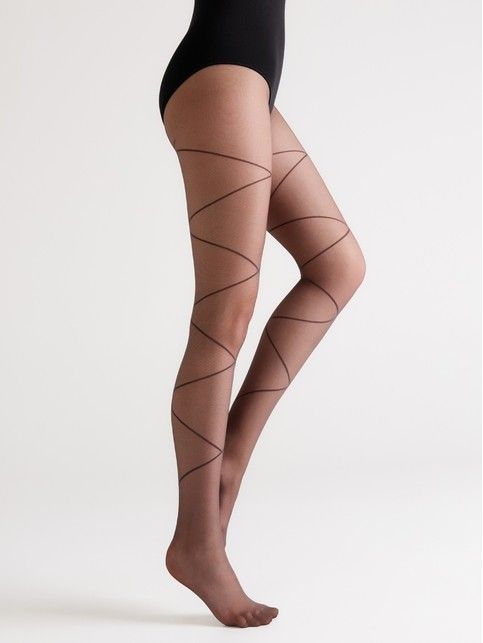 Колготки с имитацией шнуровки GEOMETRY цвета grafit - купить в интернет-магазине Conte