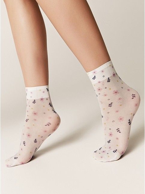Носки с рисунком «Leaves and flowers»