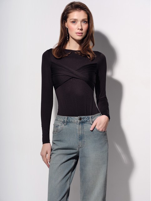 Боди с драпировкой на груди LBD 3404