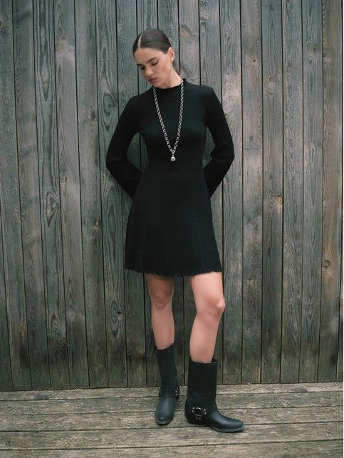 Платье-mini с жатым эффектом и шнуровкой на спинке LPL 3237