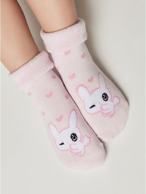 Махровые светло-розовые носки SOF-TIKI с антискользящей стопой