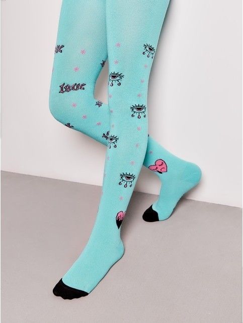 Хлопковые колготки с рисунком «Love»