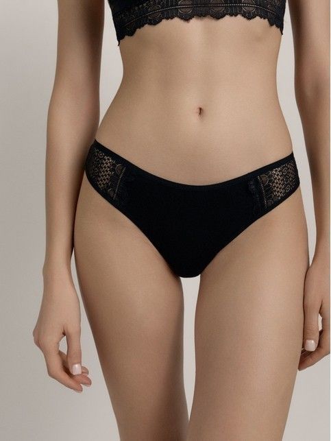 Трусы «бразилиана» из кружева и хлопка с фигурным вырезом JASMINE LBR 2514