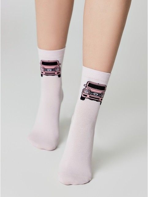 Хлопковые носки с рисунком «pink jeep»