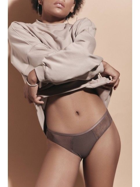 Трусы «бикини» из анималистичного кружева и хлопка Zebra LB 1357