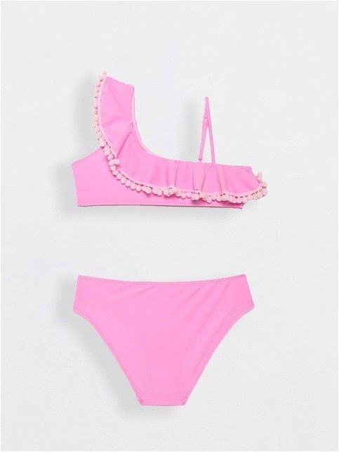 Купальник на одно плечо с воланом ROSY WAVES