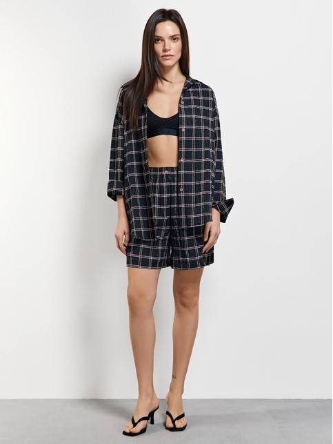 Шорты в клетку из хлопковой ткани LS 3471 - купить в интернет-магазине Conte