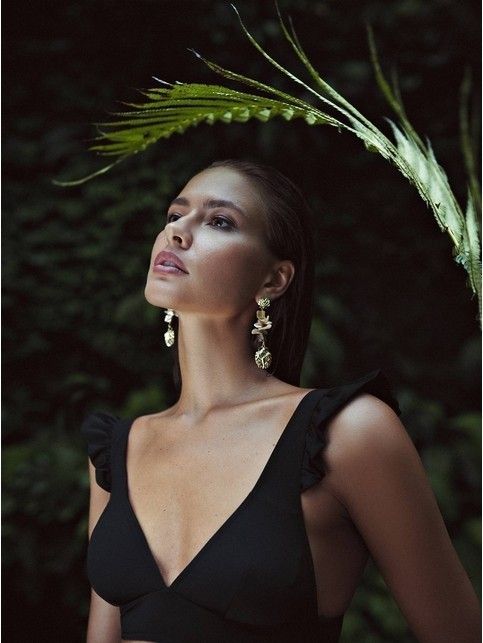 Лиф с мягкими чашками и воланами VIBES BLACK