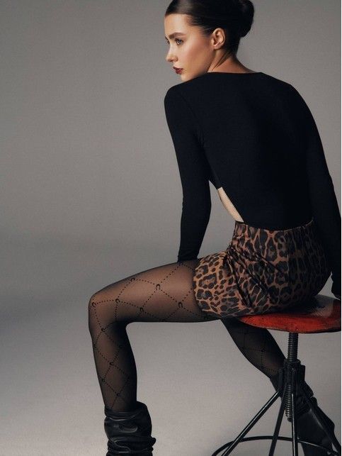 Колготки в ромбы с эффектом мелкой сетки PATTERN MESH