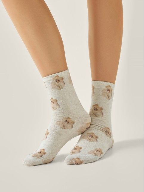 Носки со льном из лимитированной коллекции CONTE PETS «Шпиц»