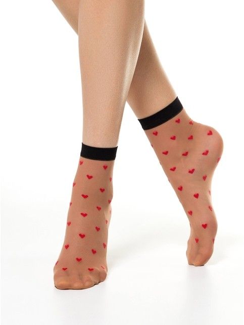 Носки с рисунком «сердечки»