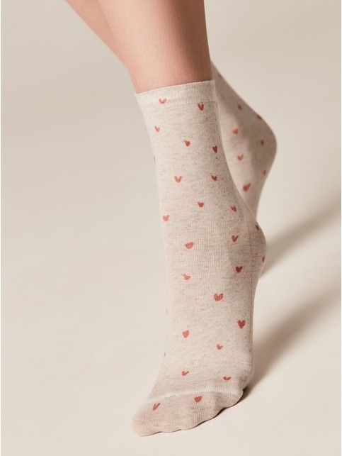 Носки с принтом из смесовой пряжи с хлопком и льном «Love»