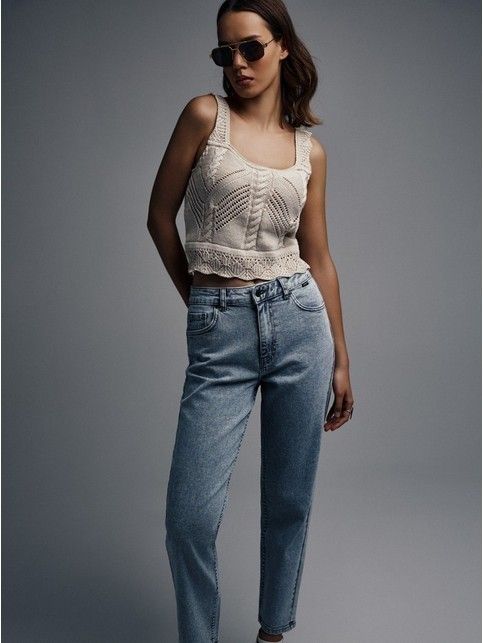 Джинсы mom fit с высокой посадкой CON-656