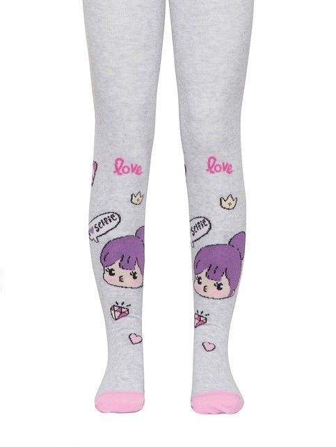 Хлопковые колготки TIP-TOP с рисунком "I Love Selfie"