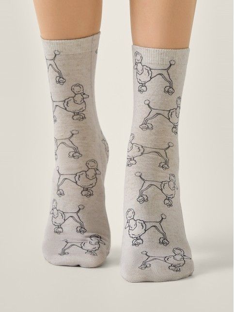 Носки со льном из лимитированной коллекции BEST FRIENDS «Пудель»