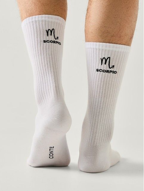 Удлинённые хлопковые носки с вышивкой «Скорпион»