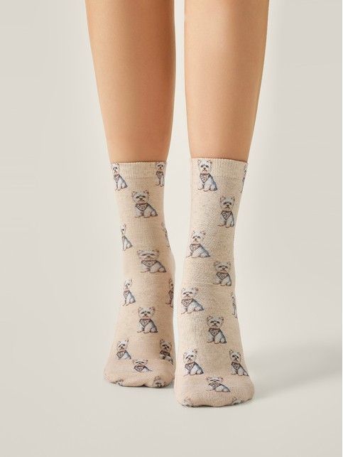 Носки со льном из лимитированной коллекции BEST FRIENDS «Йоркширский терьер»