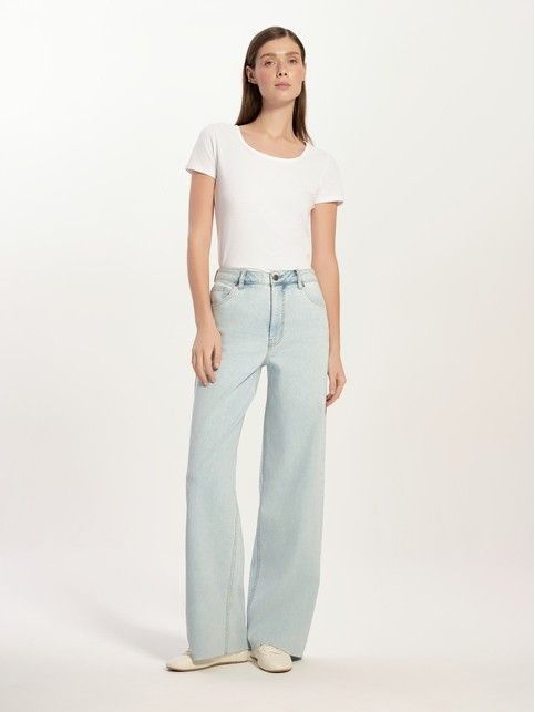 Джинсы wide leg ULTRA-LONG небесно-голубого цвета CON-784