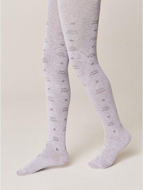 Колготки из хлопка с рисунками «GRL PWR»