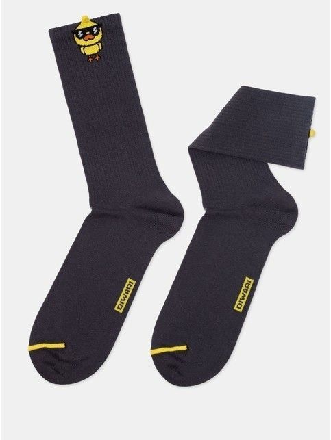 Удлиненные носки в рубчик с декоративным 3D-пикотом “Chick”