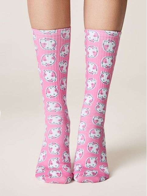 Удлиненные носки из лимитированной коллекции с рисунком «Котики»