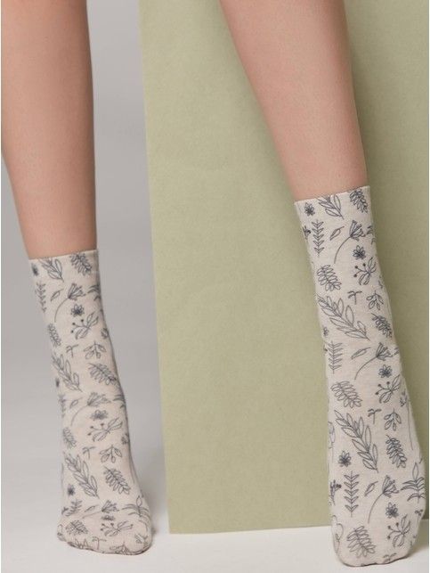 Носки из хлопка и льна «Plants journal»