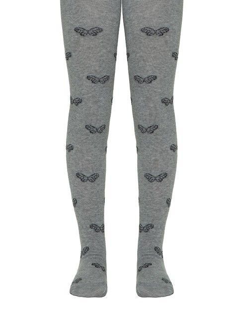 Хлопковые колготки с бабочками из люрекса