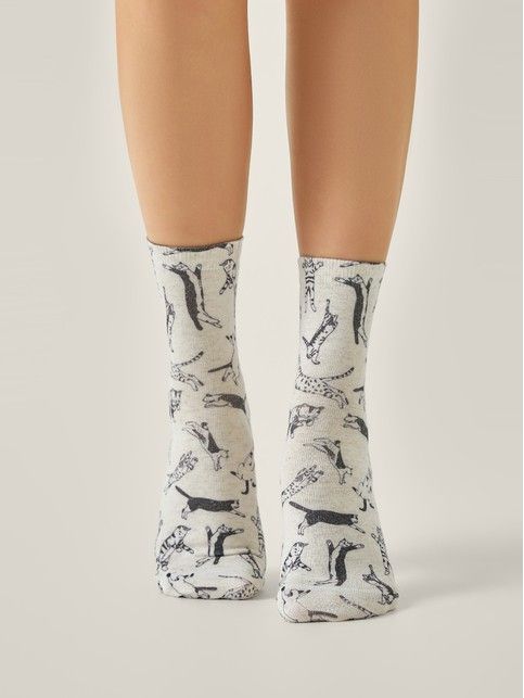 Носки со льном из лимитированной коллекции BEST FRIENDS «Коты»