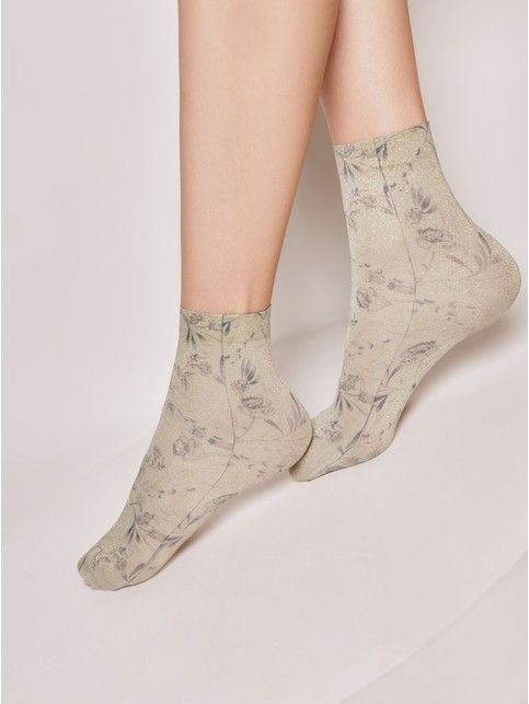 Сияющие носки с рисунком "Flower art"