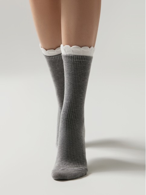 Хлопковые носки CLASSIC с воздушными рюшами - купить в интернет-магазине Conte