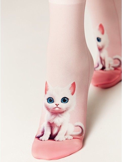 Носки с рисунком «White cat»