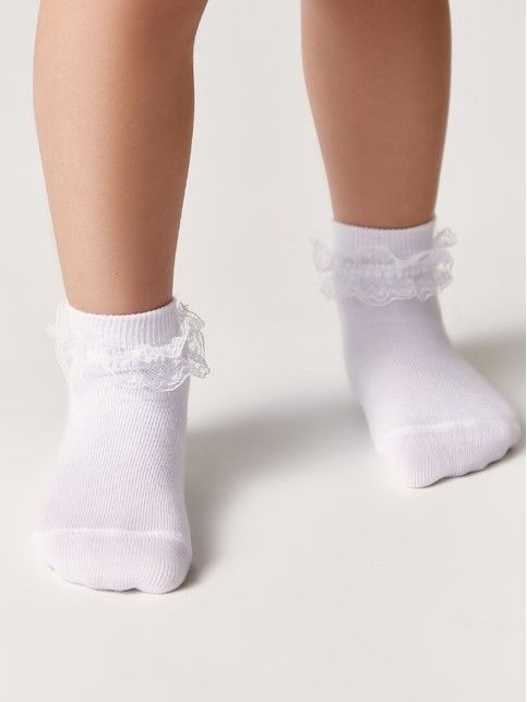 Хлопковые носки TIP-TOP с кружевной лентой, модель 000